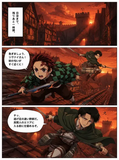 紅蓮の境界：夕暮れの追跡者